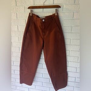 Everlane Barrel Pant Size 4 Rust High Rise Cropped